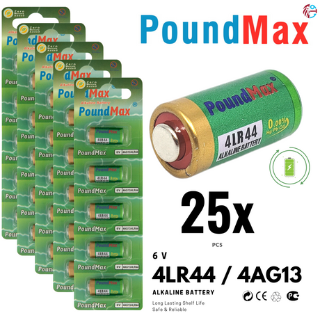 PoundMax 4LR44 / 4AG13 Batteries 6v Alkaline Battery Combo Pack
