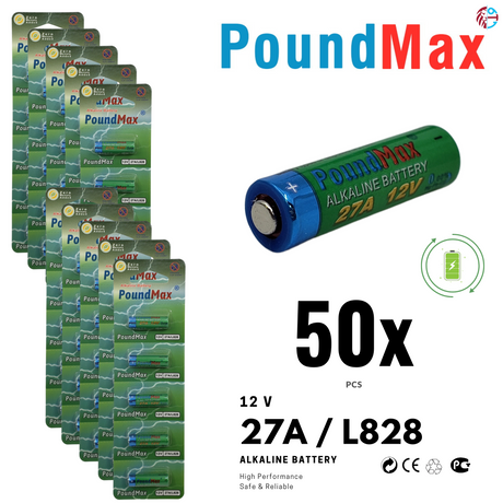 PoundMax 27A / L828 Batteries 12v Alkaline Battery Combo Pack
