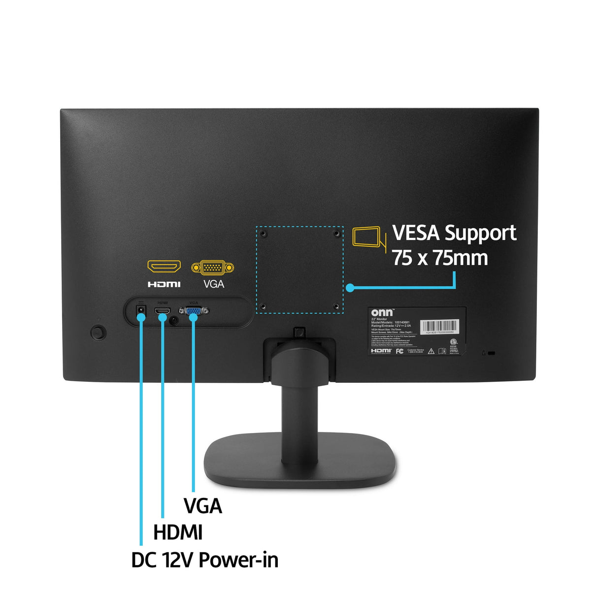 Onn 22" FHD 1920x1080 100hz Bezel-Less Monitor - NEW MODEL (100140681)™