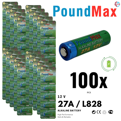 PoundMax 27A / L828 Batteries 12v Alkaline Battery Combo Pack
