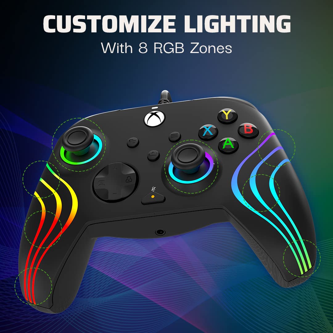 PDP Afterglow Wave LED WIRED Controller for Xbox Series X|S - Black (049-024)™
