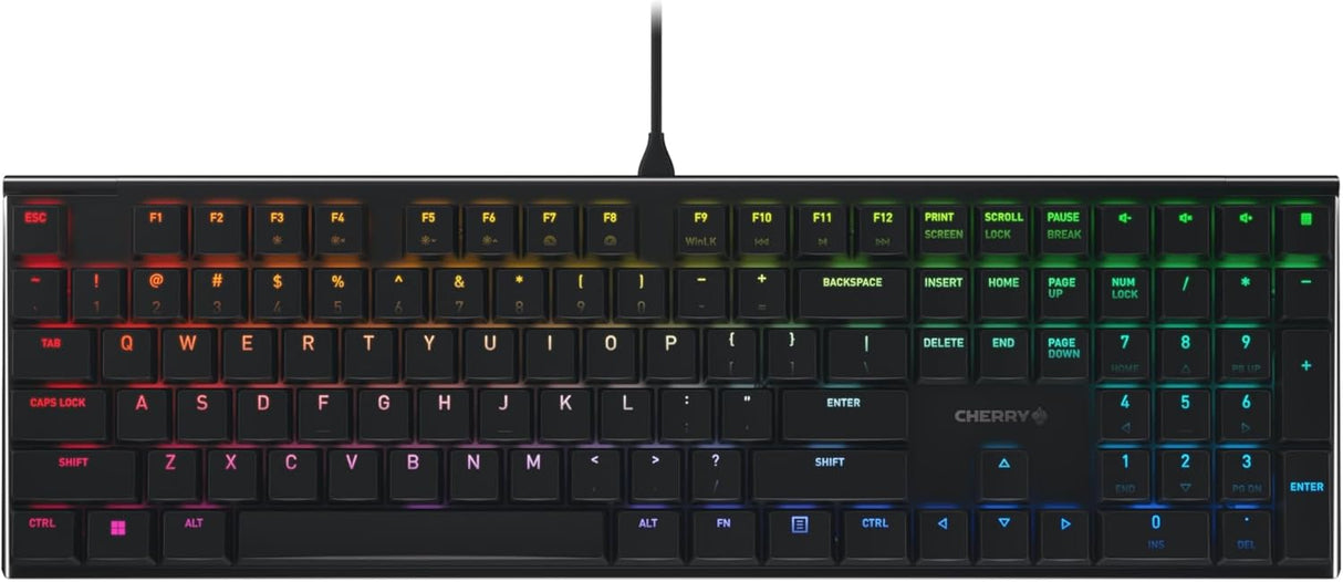 Cherry MX 10.0N RGB Mechanical Keyboard MX Low Profile Speed Switches, Aluminum Housing, Premium Keyboard for Gaming & Work (G8A-25010LVBUS-2)