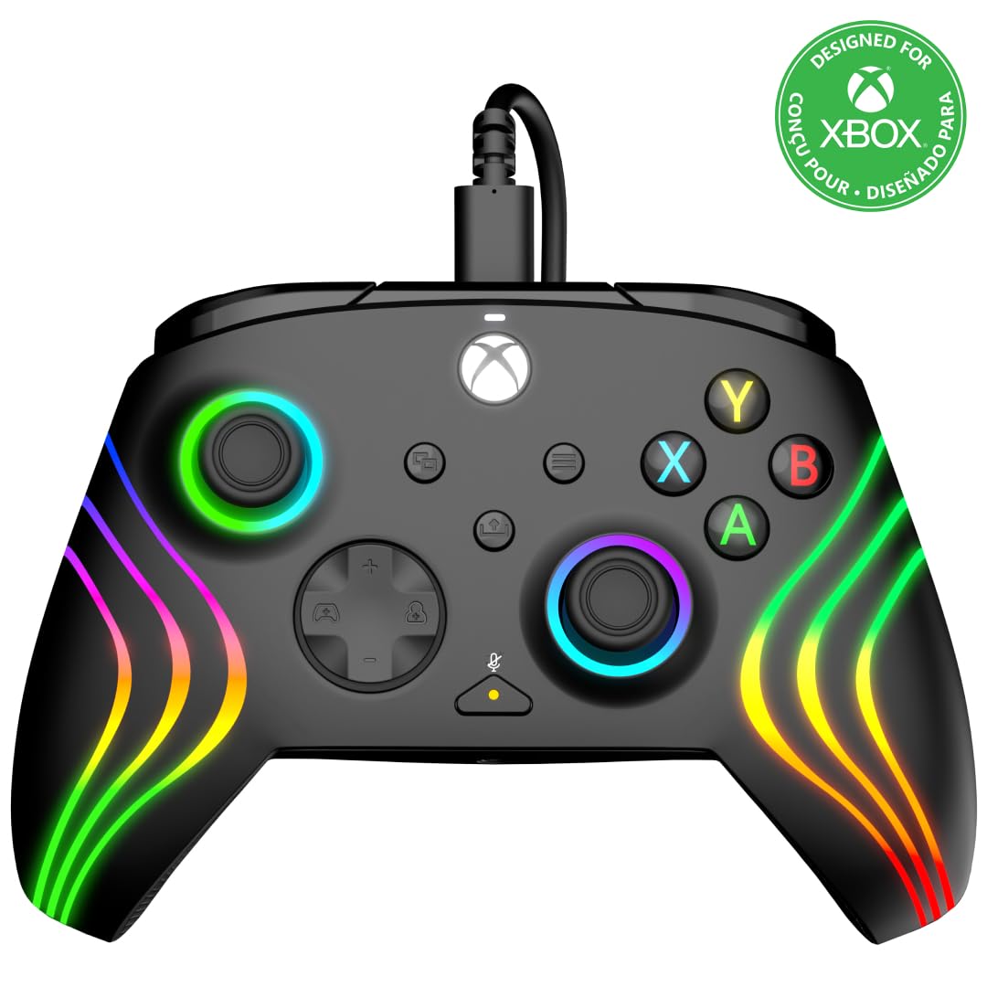 PDP Afterglow Wave LED WIRED Controller for Xbox Series X|S - Black (049-024)™