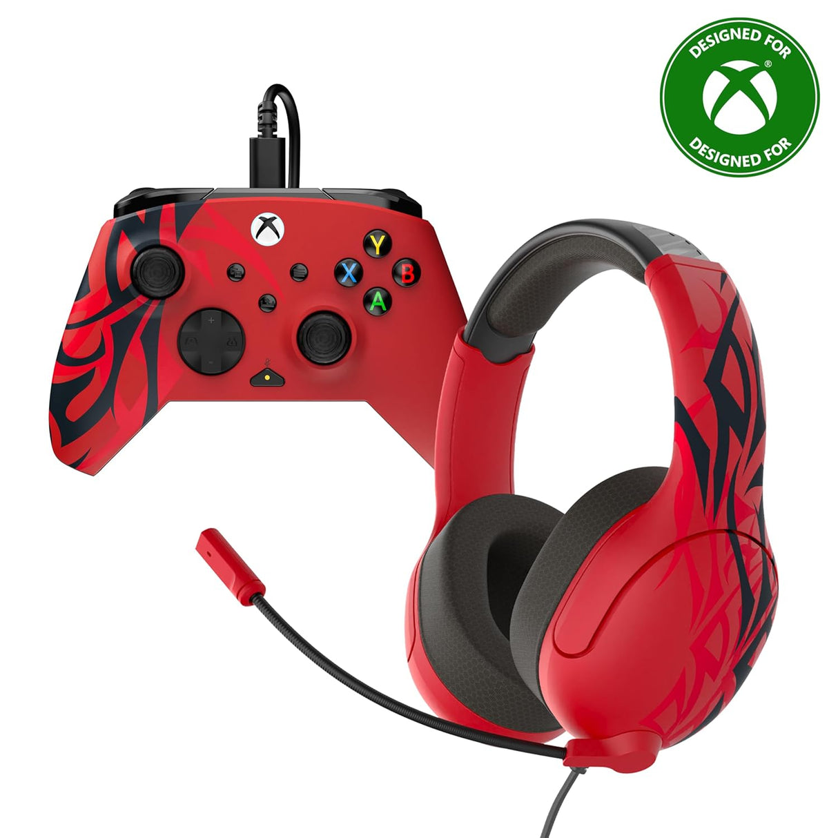PDP Spirit Red Bundle Rematch Advanced WIRED Controller & Airlite Wired Headset™