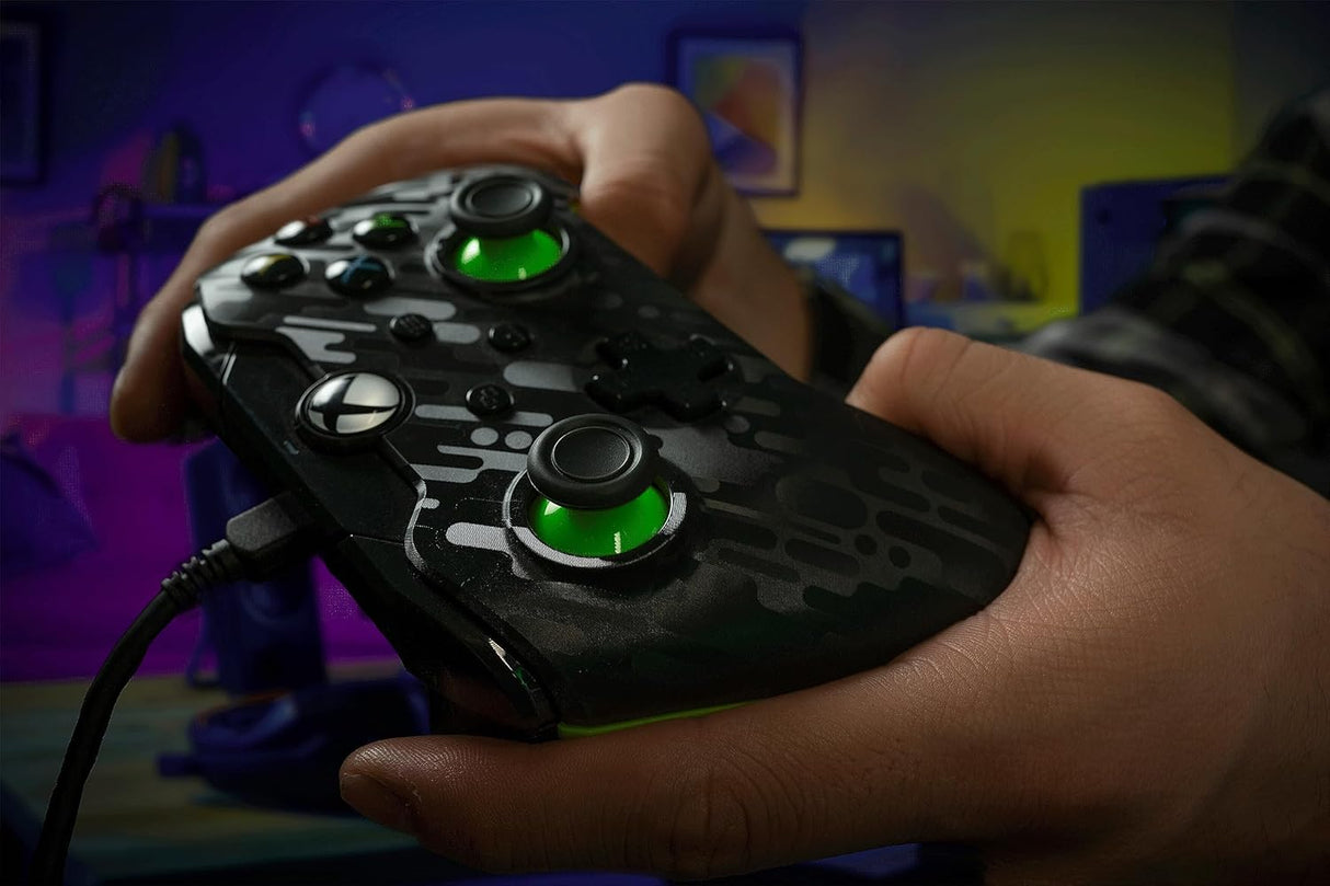 PDP Neon Wired Controller for Xbox X|S & Xbox One - Carbon & Green (049-012)™