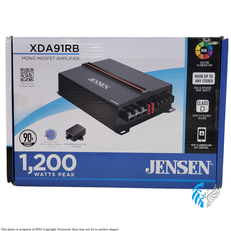 Jensen XDA91RB (Vers. B) Class D Mono 1,200 Watts Power Mosfet Amplifier With Remote™