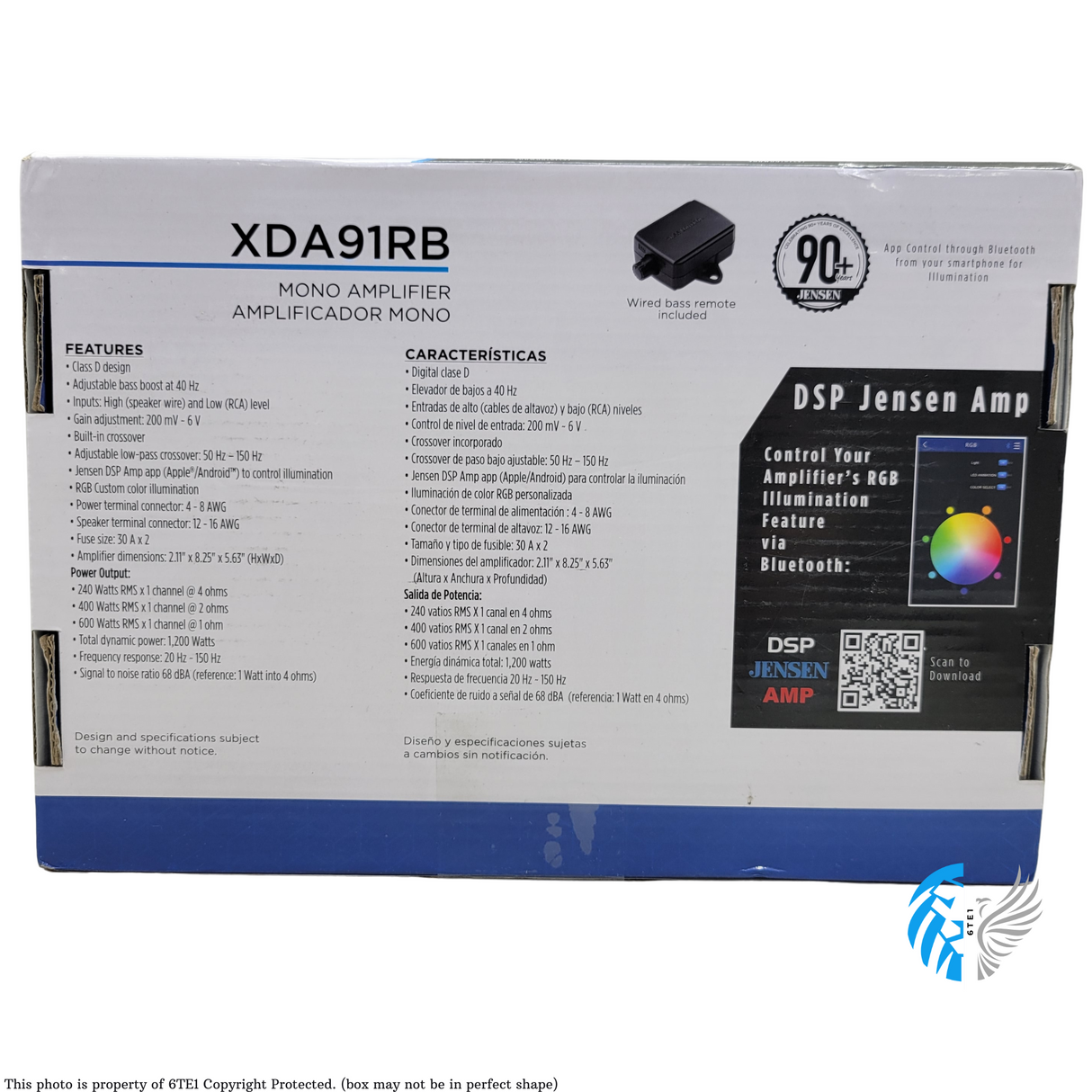 Jensen XDA91RB (Vers. B) Class D Mono 1,200 Watts Power Mosfet Amplifier With Remote™