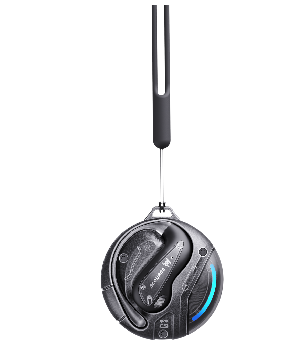 Transformers Flux T86 Ear-Hook Bluetooth Wireless Earbuds, Heavy-Duty Zinc Alloy Armor Charging Case, 14.2mm Hi-Fi Drivers, Built-in Mic