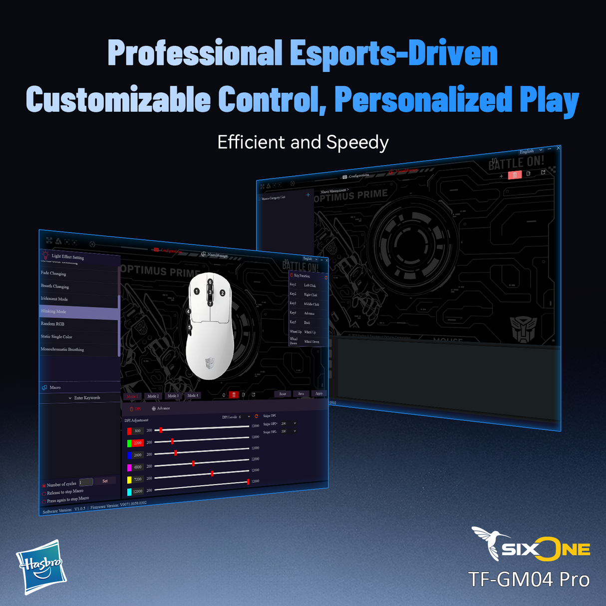 Transformers Autobots TF-GM04 Pro Wireless Esports Gaming Mouse, 53g Ultra-Light, Tri-Mode Bluetooth/2.4GHz/Wired - 24000 DPI RGB 6 Buttons