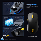 Transformers Autobots TF-GM04 Pro Wireless Esports Gaming Mouse, 53g Ultra-Light, Tri-Mode Bluetooth/2.4GHz/Wired - 24000 DPI RGB 6 Buttons