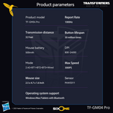 Transformers Autobots TF-GM04 Pro Wireless Esports Gaming Mouse, 53g Ultra-Light, Tri-Mode Bluetooth/2.4GHz/Wired - 24000 DPI RGB 6 Buttons