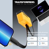 Transformers StarSaber TF-S01 40W GaN USB-C Fast Charger with Retractable 32” Cable, Dual USB-C (20W+12W) Compact Wall Charger for iPhone, Samsung, Google Pixel, iPad AC 100-240V