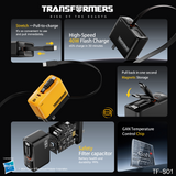 Transformers StarSaber TF-S01 40W GaN USB-C Fast Charger with Retractable 32” Cable, Dual USB-C (20W+12W) Compact Wall Charger for iPhone, Samsung, Google Pixel, iPad AC 100-240V