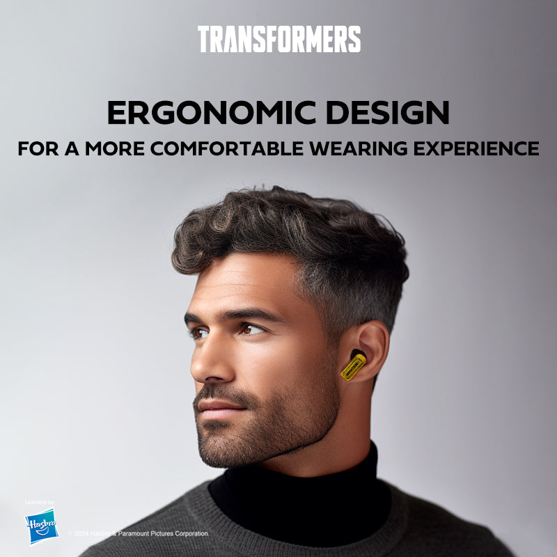 Transformers TF-T31 Bluetooth TWS Wireless Earbuds with Mechanical Shell Design Passive Noise Cancelling In-Ear Cool HiFi HD Calling Music Game Modes Low Latency Sports Earphones