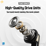 Transformers TF-T31 Bluetooth TWS Wireless Earbuds with Mechanical Shell Design Passive Noise Cancelling In-Ear Cool HiFi HD Calling Music Game Modes Low Latency Sports Earphones
