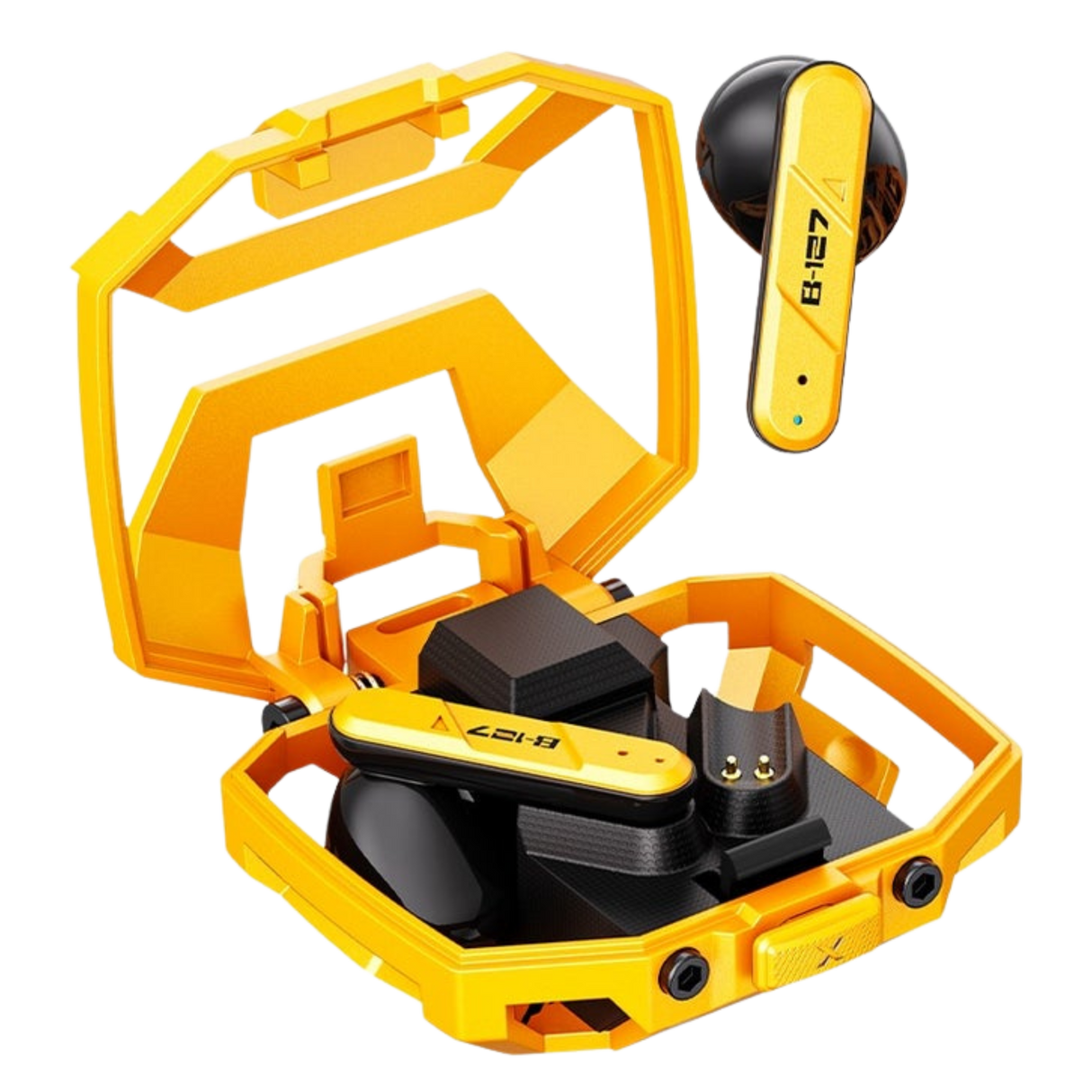 Transformers TF-T32 Wireless Bluetooth Earbuds - Zinc Alloy Case, Low-Latency Gaming & Music Modes, 13mm Loudspeaker, USB-C Fast Charging, Deep Bass Sound Long Battery 24H Playtime