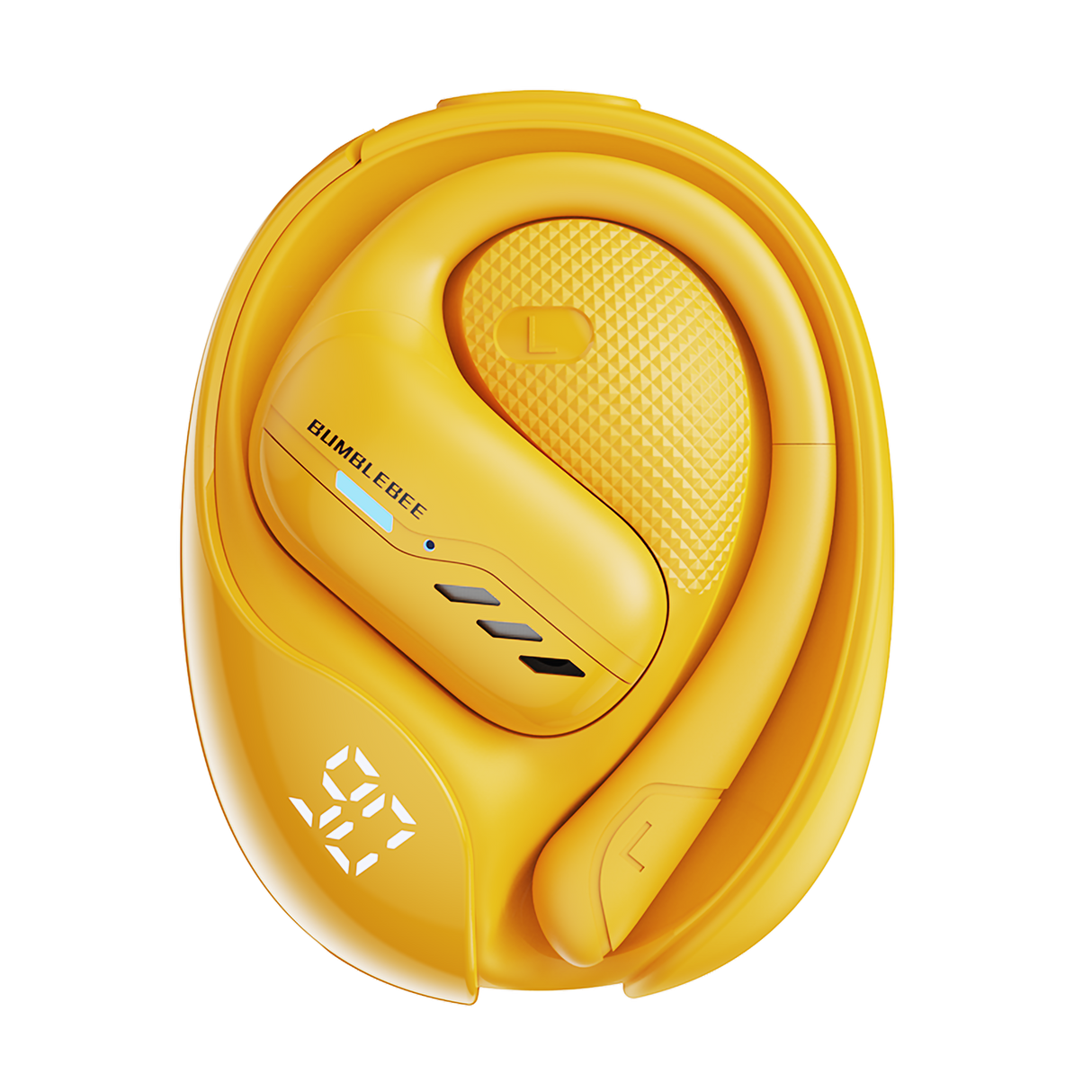 Transformers TF-T55 Open-Back Bluetooth Wireless Earbuds, Sleek Wing-Like Design Passive Noise Cancelling In-Ear Cool HiFi Calling Dual Modes Sports Earphones LED Display