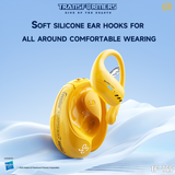 Transformers TF-T55 Open-Back Bluetooth Wireless Earbuds, Sleek Wing-Like Design Passive Noise Cancelling In-Ear Cool HiFi Calling Dual Modes Sports Earphones LED Display