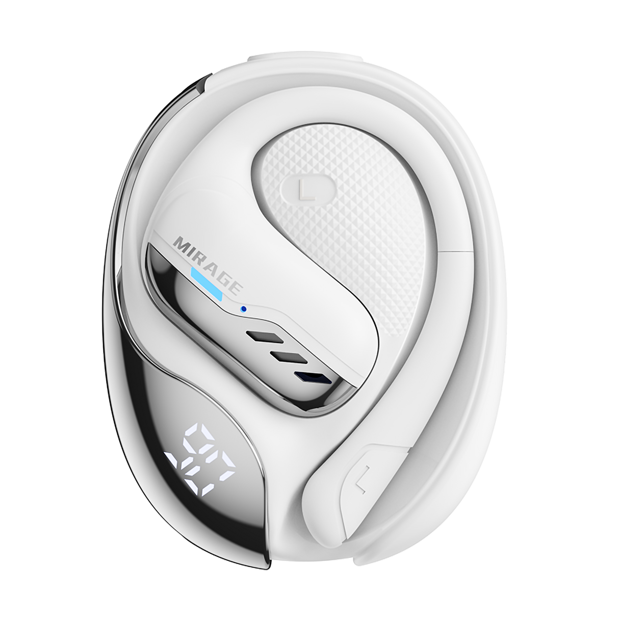 Transformers TF-T55 Open-Back Bluetooth Wireless Earbuds, Sleek Wing-Like Design Passive Noise Cancelling In-Ear Cool HiFi Calling Dual Modes Sports Earphones LED Display