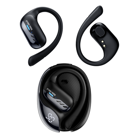 Transformers TF-T55 Open-Back Bluetooth Wireless Earbuds, Sleek Wing-Like Design Passive Noise Cancelling In-Ear Cool HiFi Calling Dual Modes Sports Earphones LED Display