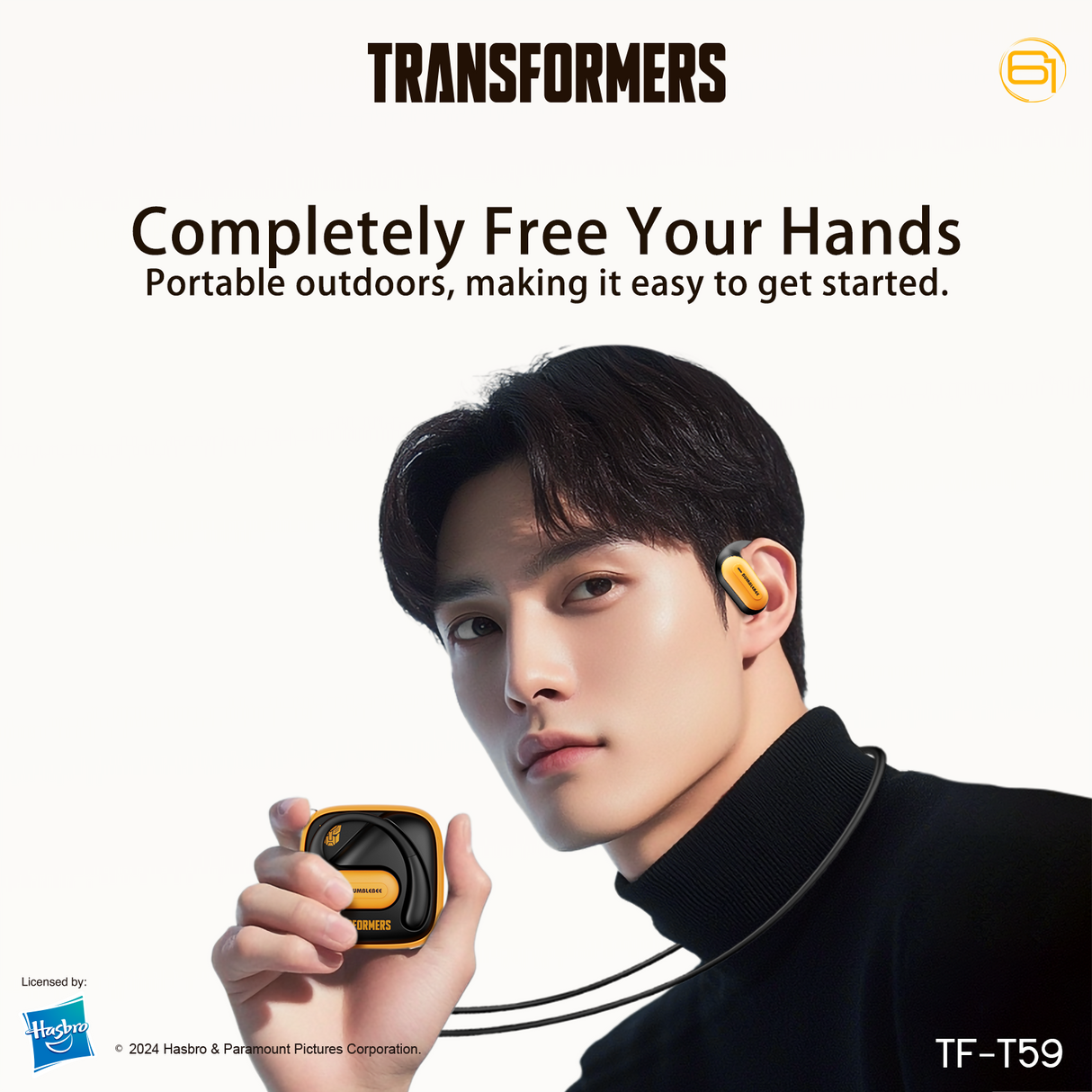 Transformers TF-T59 Ear-Hook True Wireless Bluetooth Earbuds with Mic, Low Latency Game/Music Modes, 13mm Drivers, Secure Fit Sport Headphones, IPX5 Waterproof Deep Bass Sound