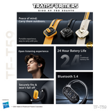 Transformers TF-T59 Ear-Hook True Wireless Bluetooth Earbuds with Mic, Low Latency Game/Music Modes, 13mm Drivers, Secure Fit Sport Headphones, IPX5 Waterproof Deep Bass Sound