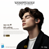 Transformers TF-T59 Ear-Hook True Wireless Bluetooth Earbuds with Mic, Low Latency Game/Music Modes, 13mm Drivers, Secure Fit Sport Headphones, IPX5 Waterproof Deep Bass Sound