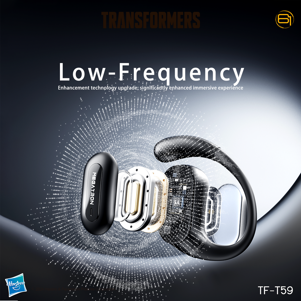 Transformers TF-T59 Ear-Hook True Wireless Bluetooth Earbuds with Mic, Low Latency Game/Music Modes, 13mm Drivers, Secure Fit Sport Headphones, IPX5 Waterproof Deep Bass Sound