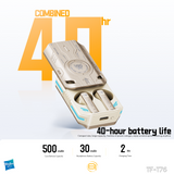 Transformers TF-T76 True Wireless Bluetooth 6.0 Earbuds with Mic, Mecha Zinc Alloy Armor Case, Low-Latency Game/Music Modes, Hi-Fi 13mm Drivers, HD Calling, 40H Total Playtime