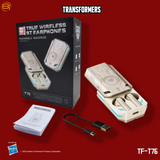 Transformers TF-T76 True Wireless Bluetooth 6.0 Earbuds with Mic, Mecha Zinc Alloy Armor Case, Low-Latency Game/Music Modes, Hi-Fi 13mm Drivers, HD Calling, 40H Total Playtime