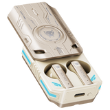 Transformers TF-T76 True Wireless Bluetooth 6.0 Earbuds with Mic, Mecha Zinc Alloy Armor Case, Low-Latency Game/Music Modes, Hi-Fi 13mm Drivers, HD Calling, 40H Total Playtime