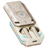 Transformers TF-T76 True Wireless Bluetooth 6.0 Earbuds with Mic, Mecha Zinc Alloy Armor Case, Low-Latency Game/Music Modes, Hi-Fi 13mm Drivers, HD Calling, 40H Total Playtime