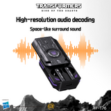Transformers TF-T76 True Wireless Bluetooth 6.0 Earbuds with Mic, Mecha Zinc Alloy Armor Case, Low-Latency Game/Music Modes, Hi-Fi 13mm Drivers, HD Calling, 40H Total Playtime