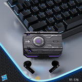 Transformers TF-T76 True Wireless Bluetooth 6.0 Earbuds with Mic, Mecha Zinc Alloy Armor Case, Low-Latency Game/Music Modes, Hi-Fi 13mm Drivers, HD Calling, 40H Total Playtime