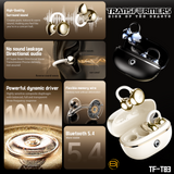 Transformers TF-T83 Clip-on Bluetooth 5.4 Wireless Earbuds, with Microphone for HD Voice Calls In-Ear Cool HiFi Calling Dual Modes Sports IPX5 Waterproof Long Endurance Earphones