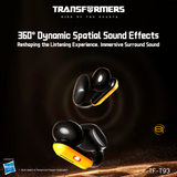 Transformers TF-T93 Ear-Clip True Wireless Bluetooth 6.0 Earbuds with Mic, Zinc Alloy Armor Case, Low Latency Game/Music Modes, Hi-Fi 12mm Drivers, Secure Fit Sports Earphones