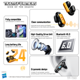 Transformers TF-T93 Ear-Clip True Wireless Bluetooth 6.0 Earbuds with Mic, Zinc Alloy Armor Case, Low Latency Game/Music Modes, Hi-Fi 12mm Drivers, Secure Fit Sports Earphones