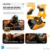 Transformers TF-T93 Ear-Clip True Wireless Bluetooth 6.0 Earbuds with Mic, Zinc Alloy Armor Case, Low Latency Game/Music Modes, Hi-Fi 12mm Drivers, Secure Fit Sports Earphones