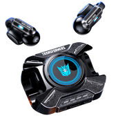 Transformers TF-T93 Ear-Clip True Wireless Bluetooth 6.0 Earbuds with Mic, Zinc Alloy Armor Case, Low Latency Game/Music Modes, Hi-Fi 12mm Drivers, Secure Fit Sports Earphones