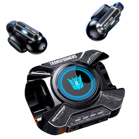 Transformers TF-T93 Ear-Clip True Wireless Bluetooth 6.0 Earbuds with Mic, Zinc Alloy Armor Case, Low Latency Game/Music Modes, Hi-Fi 12mm Drivers, Secure Fit Sports Earphones