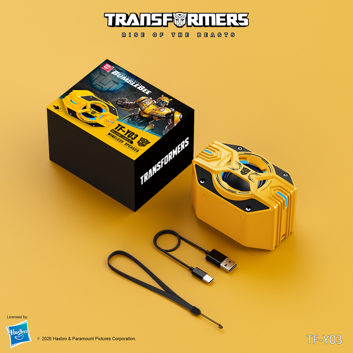 Transformers TF-Y03 CoreBlock Design Bluetooth TWS Speaker 5W Portable Wireless IPX5 Waterproof, 5H Playtime Deep Bass, Stereo Pairing, Built-in Mic, AUX/TF Card
