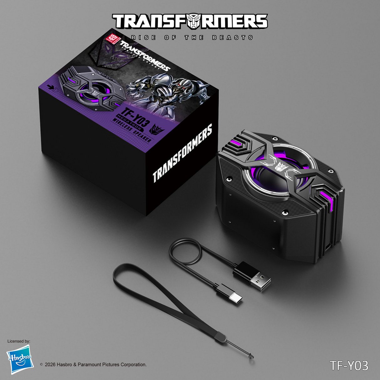 Transformers TF-Y03 CoreBlock Design Bluetooth TWS Speaker 5W Portable Wireless IPX5 Waterproof, 5H Playtime Deep Bass, Stereo Pairing, Built-in Mic, AUX/TF Card