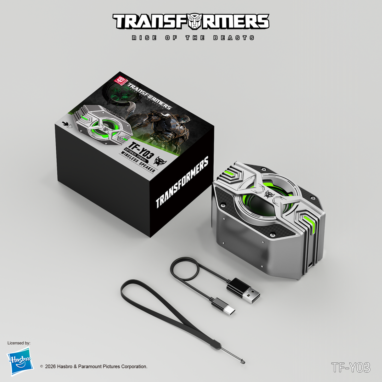 Transformers TF-Y03 CoreBlock Design Bluetooth TWS Speaker 5W Portable Wireless IPX5 Waterproof, 5H Playtime Deep Bass, Stereo Pairing, Built-in Mic, AUX/TF Card