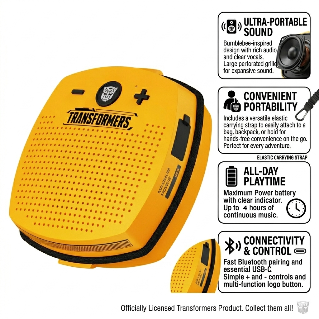 Transformers TF-Y16 FlexCube Design Bluetooth Speaker 45mm 4.3W Portable TWS Wireless Speaker IPX5 Waterproof, TWS Stereo Pairing, Built-in Mic