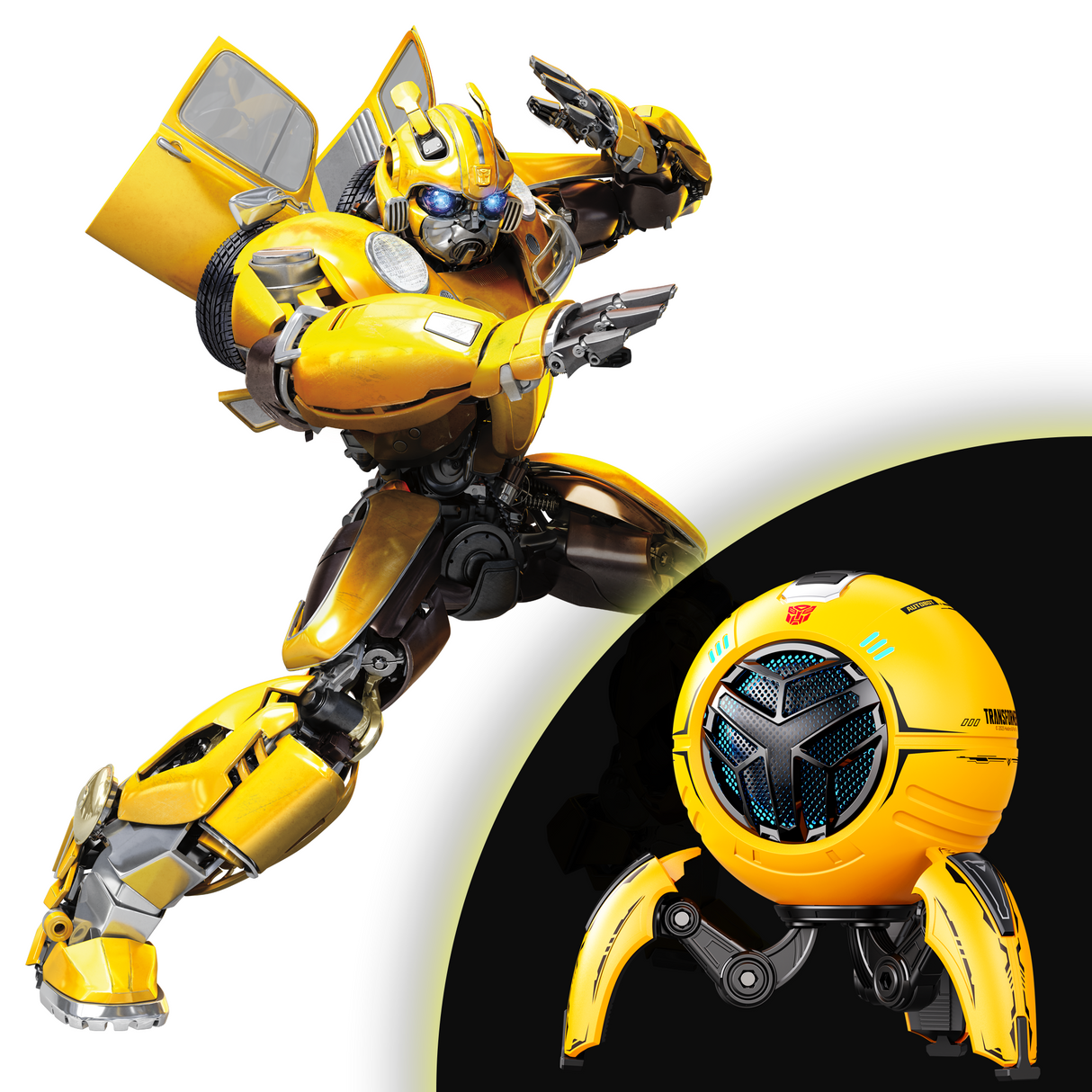 Transformers TF-Y17Pro Mecha Bluetooth TWS Speaker, 10W Hi-Fi 57mm Driver, Portable RGB Speaker with Detachable Foldable Tri-Pedal Stand, 2000mAh, Gaming Desk Décor Autobots