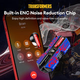 Transformers TF-T01 True Wireless Earbuds Wireless Bluetooth 5.4 Ear Buds Deep Bass Sound Earbud with Smart Noise Cancelling Mic IPX5 Waterproof in Ear Earphones for Android iOS Blue