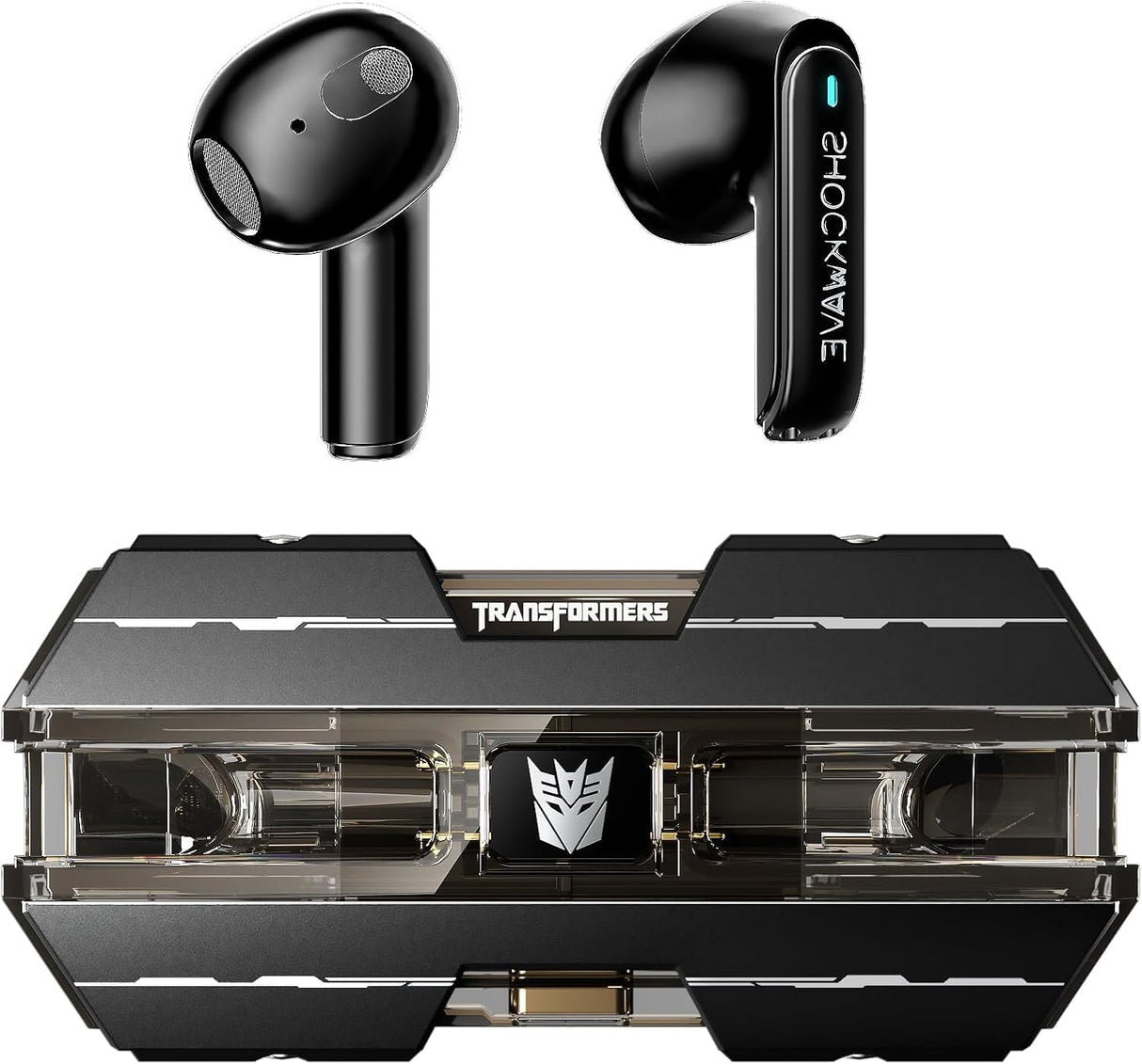 Transformers TF-T01 True Wireless Earbuds Wireless Bluetooth 5.4 Ear Buds Deep Bass Sound Earbud with Smart Noise Cancelling Mic IPX5 Waterproof in Ear Earphones for Android iOS Blue
