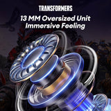 Transformers TF-T01 True Wireless Earbuds Wireless Bluetooth 5.4 Ear Buds Deep Bass Sound Earbud with Smart Noise Cancelling Mic IPX5 Waterproof in Ear Earphones for Android iOS Blue